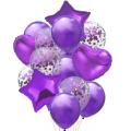 14Pcs  Baloon Foil Star Confetti Latex Balloons Inflatable Air Balloons Helium Balloon For Baby Birthday Wedding Party Supplies. 