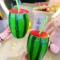 Tea Milk Juice Lovely Food Grade Plastic Summer Straw Cup Drinkware Strawberry Pineapple Watermelon Water Bottle.