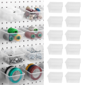 12 Pieces Pegboard Plastic Bins Kit - Pegboard Bins with Hooks - Pegboard Accessories Workbench Bins Fits to Peg Board.
