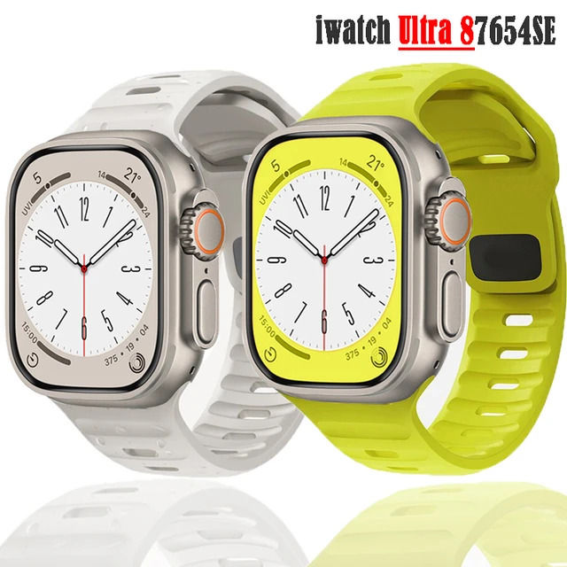 Silicone strap For Apple watch Ultra 49mm 8 7 45mm 41mm Soft new replacement wristband For iwatch 6 5 4 SE 3 44mm 42mm 40mm 38mm