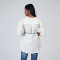 VIRGO WHITE TENCEL SHORT KURTI FOR WOMEN. 