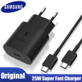 Samsung 25W Super Fast Original Charger USB Type C Charger Power Adapter For Galaxy Usb-C 2 Pin - Samsung 25wat PD Charger.