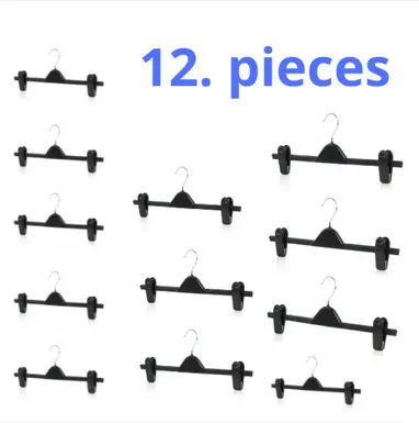 12%20pieces%20Cloth%20Hanger%20With%20Swivel%20Black%20Hook%20-%20Black%20Plastic%20Clip%20cloth%20Hangers%20-%20Image%203