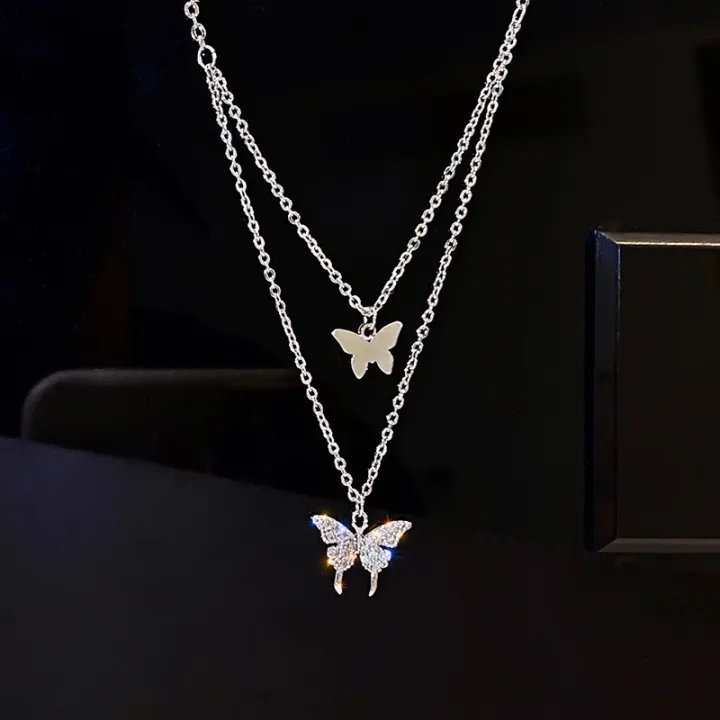 Fashionable%20Chain%20Double%20Layer%20Butterfly%20Necklaces%20for%20women%20New%20Collection%20-%20Image%204