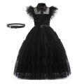 Movie Wednesday Cosplay Costume For Girl New Vestidos For Kids Girls Mesh Party Dresses Halloween Carnival Costumes 2-12Yrs.