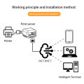 Mini NP330 Network USB 2.0 Print Server （Network/WIFI/BT/WIFI cloud printing. 