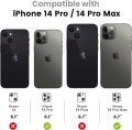 ELEF Diamond Stone Camera Lens Protector For iPhone 14 Pro Max,iPhone 14 Pro HD Clear Real Glass Protection Metal Alloy Full Fit Lens Ring For iPhone 14 Pro Max-Black.