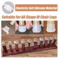 Silicone Chair Leg Caps with Felt Pads - Free Moving Table Leg Covers, 16Pcs Stool Leg Protectors Prevent Noise Black. 