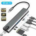 Trumsoon USB C Hub RJ45 Ethernet 4K HDMI-Compatible VGA Type C PD USB 3.0 2.0 SD TF Dock for MacBook iPad Samsung S20 Dex TV. 