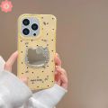 Case Compatible for IPhone 13 15 11 16 14 12 Pro Max XR X XS Max 7Plus 16 8 15 Plus SE 2020 Cute Hello Kitty Love Heart Bows 3D Doll Mirror Bracket Luxury New IMD Case.
