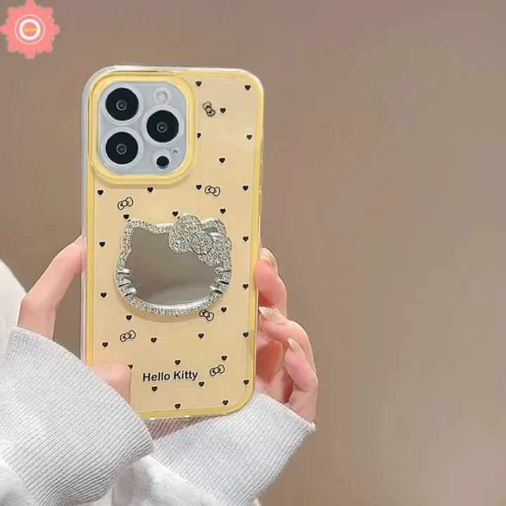 Case%20Compatible%20for%20IPhone%2013%2015%2011%2016%2014%2012%20Pro%20Max%20XR%20X%20XS%20Max%207Plus%2016%208%2015%20Plus%20SE%202020%20Cute%20Hello%20Kitty%20Love%20Heart%20Bows%203D%20Doll%20Mirror%20Bracket%20Luxury%20New%20IMD%20Case%20-%20Image%207