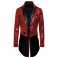 Men’ s Suit, Sequins Turn-Down Collar Long Sleeve Swallow-Tailed Coat for Men, S/M/L/XL/XXL.