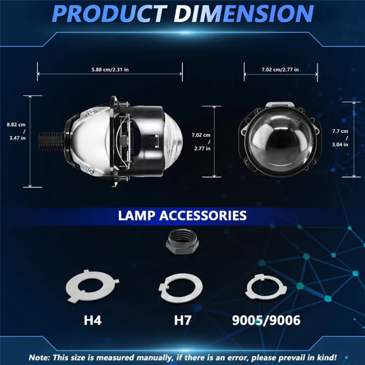 2.5%20Inch%20Bi%20Led%20Projector%20Lens%20for%20H4%20H7%209005%209006%20Led%20Lenses%20Car%20Headlight%20Bulbs%208000LM%206000K%20White%20with%20Hi/Lo%20Beam%20LHD%20-%20Image%202
