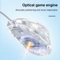 HXSJ S80 Wired Gaming Mouse Transparent Ergonomic Computer Mouse 7200 DPI Macro Programming Esports PC Mice RGB Light for Laptop. 