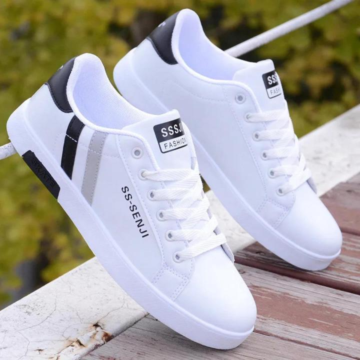 Premium Flyknit Running Sneakers For Men– Lightweight Breathable Casual Shoes in White