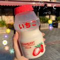 480ml Plastic Water Bottle Tour Drinking Bottle Yakult Shape Cute Kawaii Milk Carton Shaker Bottle For Kids/Girl/Adult Glass.