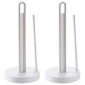 2X Toilet Kitchen Paper Towel Roller Tissue Holder Plastic Rack Desktop Floor Vertical Napkins Stand Bathroom Storage-1.