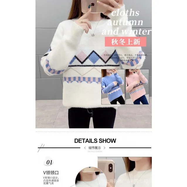 Women's%20Sweater%202024%20Autumn%20and%20Winter%20Clothing%20New%20Korean%20Style%20Mink%20Fur%20Half%20Turtleneck%20Loose%20Thick%20Knitted%20Bottoming%20Shirt%20Pullover%20-%20Image%204