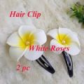 Artificial Kathgolap Hair Clip for Girls and Women - 2pc (White). 