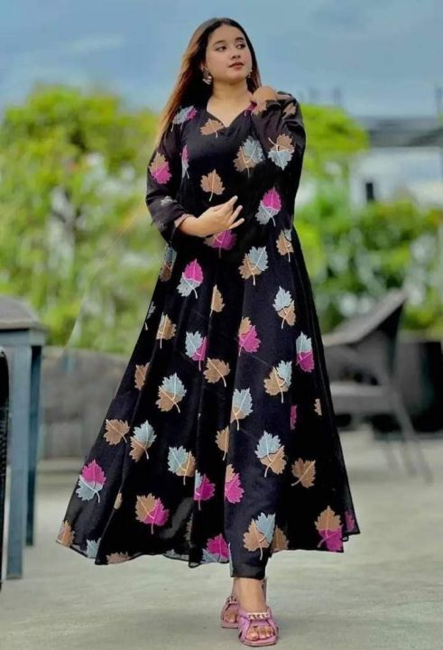 Kurti Long Dress For Girls Exclusive Designed Gown1piece Long