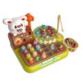 Children's large whack-a-mole fishing table toys multifunctional baby doll smashing gopher game machine color box wholesale. 