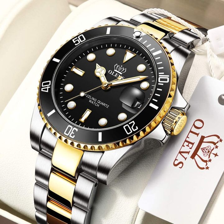 Olevs 5885 Fashion Stainless Steel Analoge Wrist Watch For Men