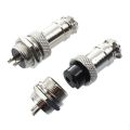 Universal Panel Mount 16mm 2Pin Aviation Connectors Plugs 5 Pcs.