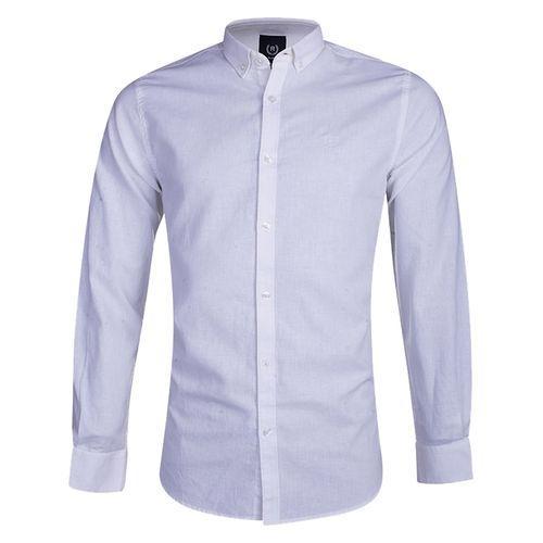 White Remi Cotton Long Sleeve Formal Shirt for Men