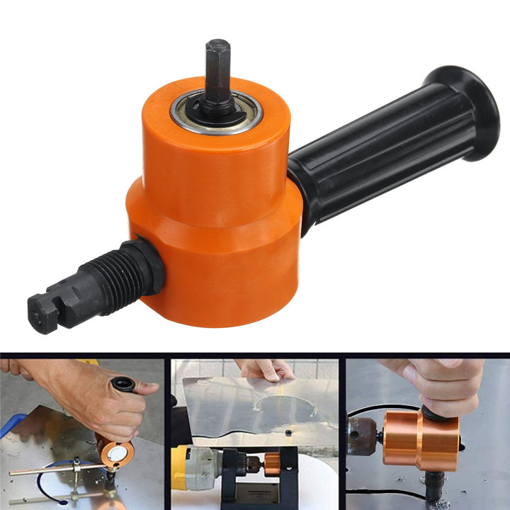 Tool parts Gold Double Headed Sheet Metal Nibbler Saw Cutter Metal Cutting Tool Drill Attachment