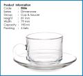 3 Sets of Olila Glass Tea Cup with Saucers-E006 | চায়ের কাপ পিরিজসহ. 