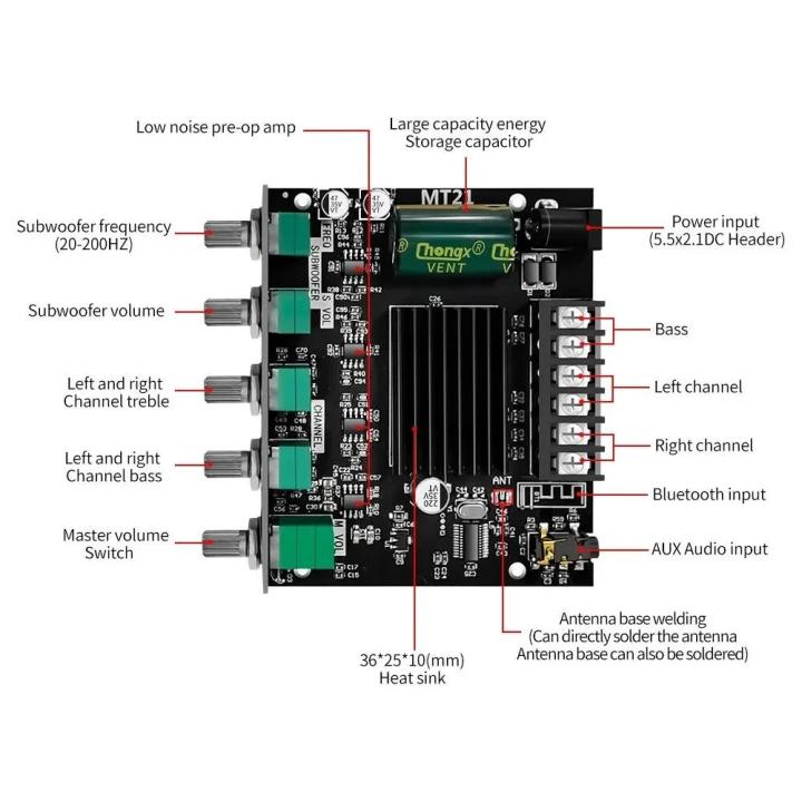 ZK-MT21%20Digital%20Power%20Amplifier%20Board%202x50W+100W%202.1%20Channel%20Subwoofer%20AUX%2012V%2024V%20Audio%20Stereo%20Bluetooth%205.0%20Bass%20Amplifier%20-%20Image%205