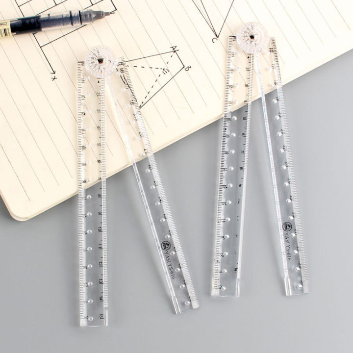 1/3Pcs%20Acrylic%20Transparent%20Folding%20Ruler%20Students%20Stationery%20Drawing%20Measuring%20Tools%20Straight%20Rulers%20With%20Small%20Protractor%20-%20Image%206