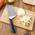 Stainless Steel Potato Chip Slicer Dough Vegetable Fruit Crinkle Wavy Slicer Knife Potato Cutter Chopper French Fry Maker Tool MuXiaRe. 