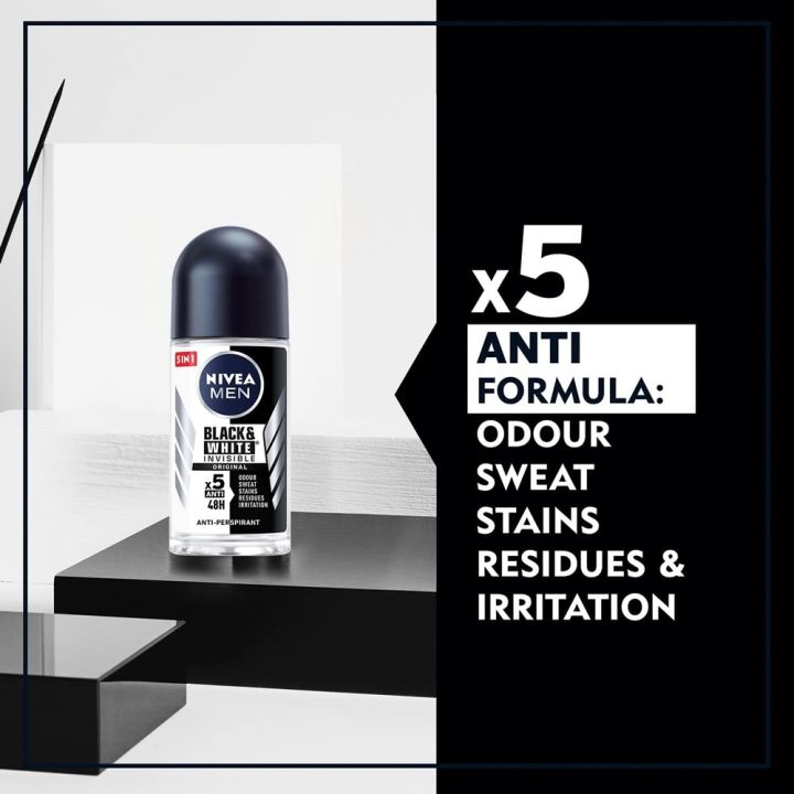 Nivea%20Men%205in1%20Black%20&%20White%20Invisible%20Original%20Fresh%2048H%20Anti-Perspirant%20Deodorant%20Roll-on%20-%2050%20ml%20-%20Image%202