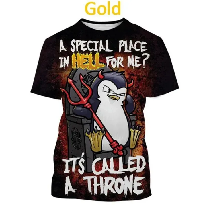 Crazy%20Penguin%203D%20printed%20T%20shirt%20short%20sleeve%20summer%20crime%20Penguin%20text%20print%20fashion%20unisex%20Harajuku%20style%20street%20T-shirt%20shirt%20-%20Image%204