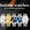 OLEVS 9931 Fashion Business Quartz Watch for Men Luxury Diamond Dial Stainless Steel Watch for men.