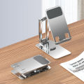 Baoer Cell Phone Stand Fully Adjustable Foldable Desktop Phone Holder Cradle Dock For Desk Bed Kitchen Home Office.