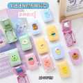 Cute cartoon Lenses box Girls' for small portable portable beautiful pupil care storage box with mirror box. 