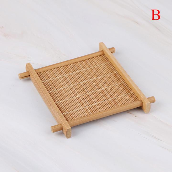 bamboo cup mat tea accessories table placemats coaster home kitchen decor Podazz