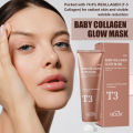 Baby Collagen Glow Mask - Korean Peel Off Mask Skincare Infused with Reallagen/T3 Vegan Collagen, Aginon, Volufiline, for Elasticity, Firmness, Glow Skin, and Optional Overnight Use. 