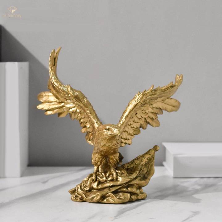 Eagle Figurine Statue Resin Table Crafts Tabletop Centerpiece Decoration for Office Living Room Home Decor Collection Hand Painted