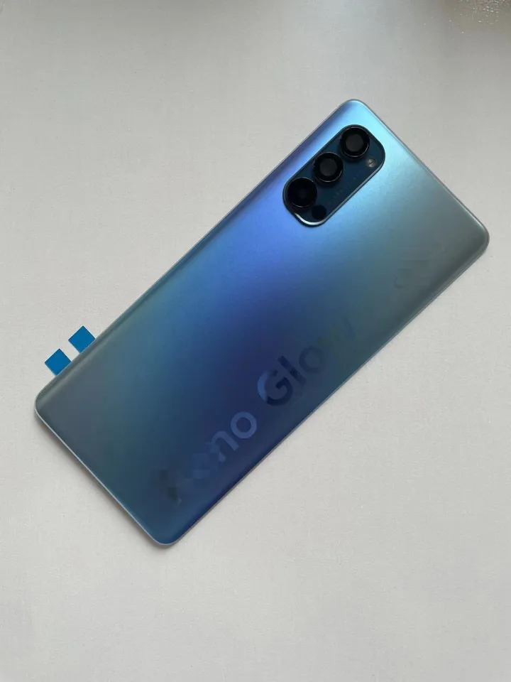 Vetro Posteriore + Cornice Fotocamera Per OPPO Reno 4 Pro 5G (PDNM00 PDNT00 CPH2089) – Ricambio Compatibile Nero, Lente In Vetro Plastificato