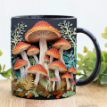 3D Magic Mushrooms Mug Ceramic 3D Fun Space Design Mugs Offices Multi-Purpose Drink Cup for Home Office Dorm Easy to Use C. 