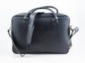 CROCO PRINT LEATHER BRIEFCASE OFFICIAL BAG BLACK FOR MEN SB-W15. 