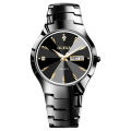 Luxury Fashion Watch For Men Tungsten Steel Strap Classic Luminous Date Waterproof Quartz Man Wristwatch.