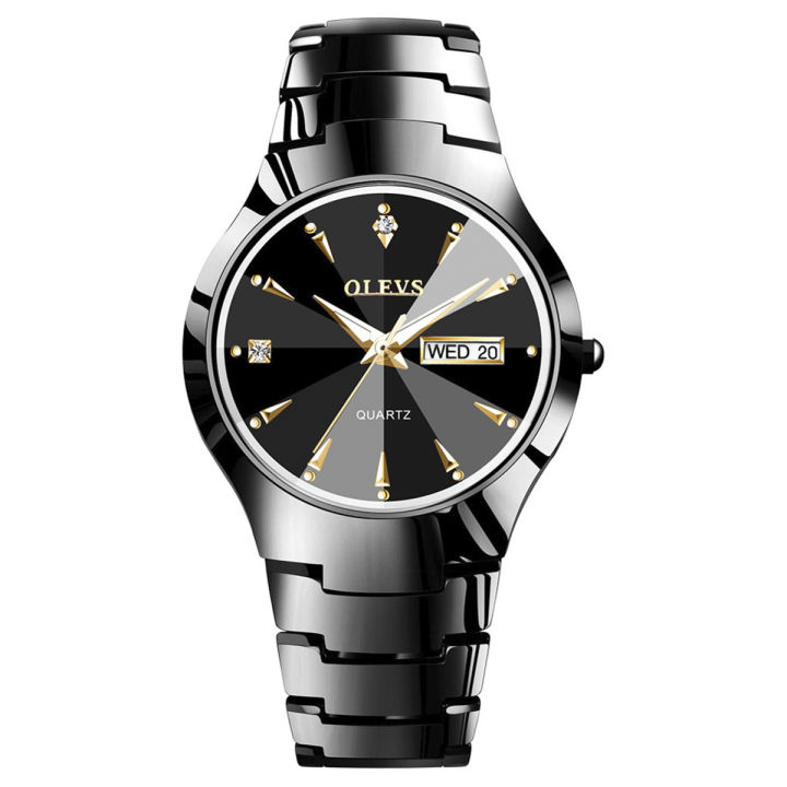 Luxury Fashion Watch For Men Tungsten Steel Strap Classic Luminous Date Waterproof Quartz Man Wristwatch