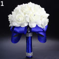 1 Bouquet Bride Wedding Party Bridesmaid Rhinestone Decor Foam Artificial Flower.