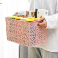 Plastic Cover Finishing Storage Box Creative Hollow Pattern Desktop Storage Basket Clothing Toys Storage Box Wholesale.