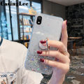 Casinglee for Samsung Galaxy A10 case Shiny Ring Glitter Soft Transparent Holder Stand Back cover with String for Samsung A10 Phone cases cover Stars Moon Girls. 