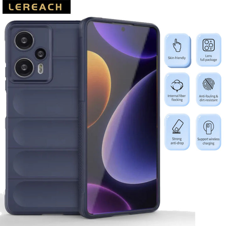 Lereach For Xiaomi Redmi Note 13 Pro 4G / Note 13 Pro+ Mobile Cover Liquid Silicone Skin-Friendy Concave-Panel Back Cover